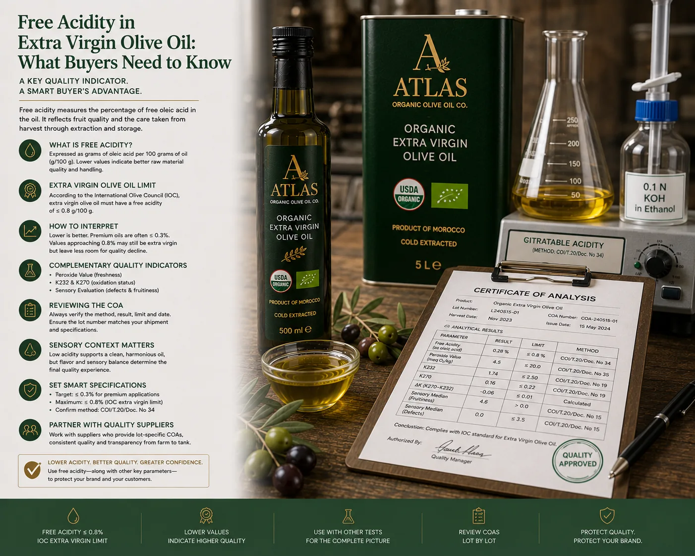 Free Acidity in Extra Virgin Olive Oil: What Buyers Need to Know